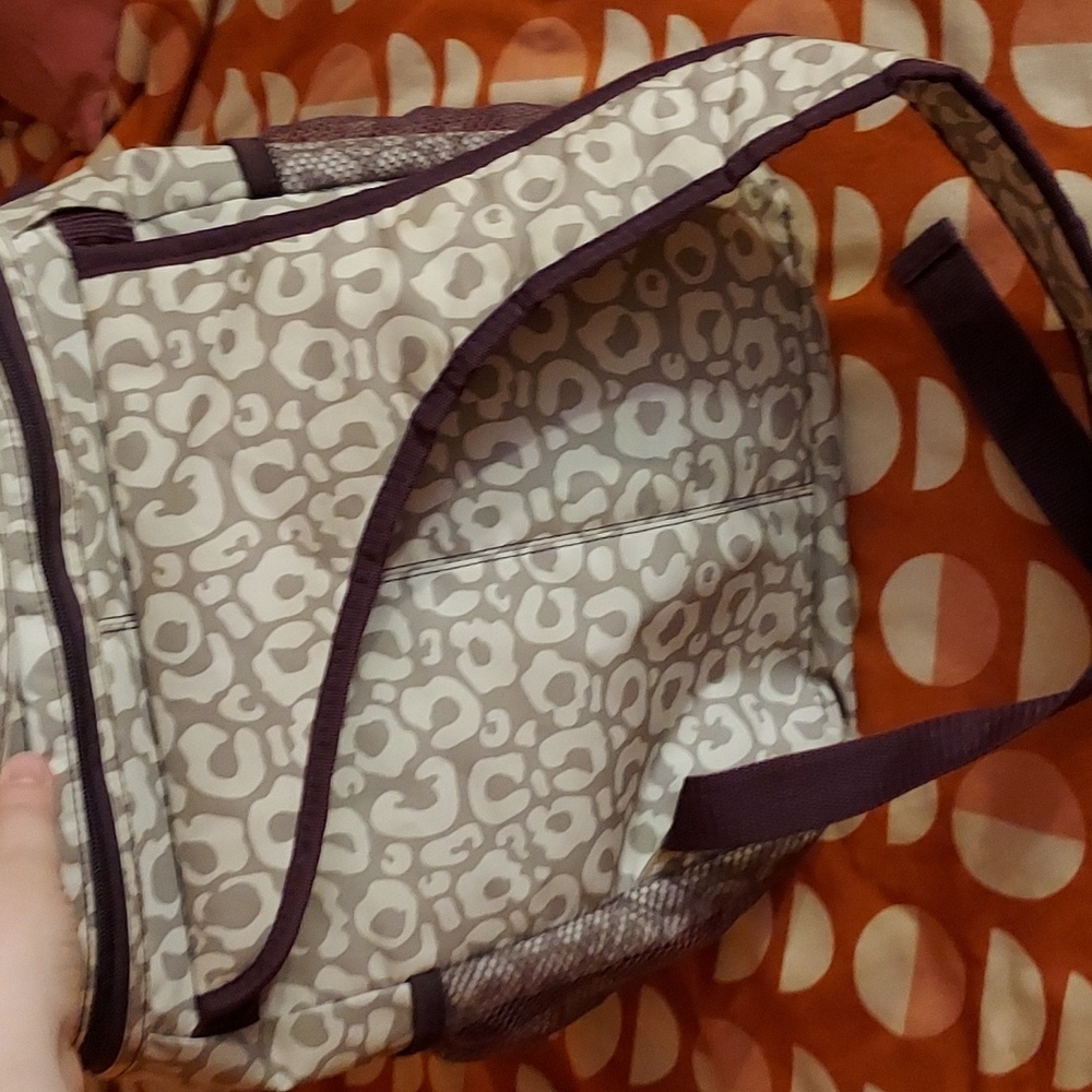 Thirty-One Leopard Print Backpack - Cream and Brown - Picture 3 of 13
